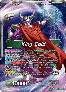 King Cold // King Cold, Ruler of the Galactic Dynasty (Uncommon) [BT13-061] | Devastation Store