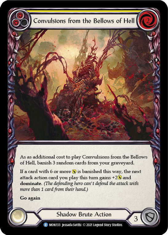 Convulsions from the Bellows of Hell (Yellow) (Rainbow Foil) [MON133-RF] 1st Edition Rainbow Foil - Devastation Store | Devastation Store