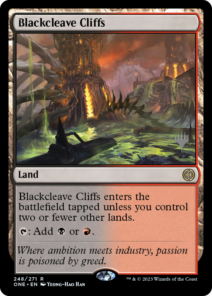 Blackcleave Cliffs (Promo Pack) [Phyrexia: All Will Be One Promos] | Devastation Store