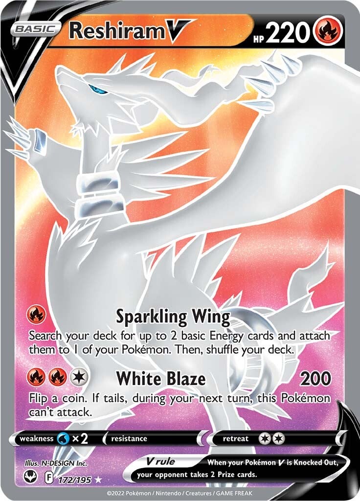 Reshiram V (172/195) [Sword & Shield: Silver Tempest] | Devastation Store