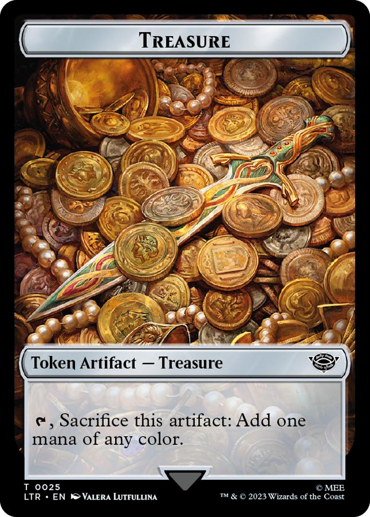 Treasure // Food (0022) Double-Sided Token (Surge Foil) [The Lord of the Rings: Tales of Middle-Earth Tokens] | Devastation Store