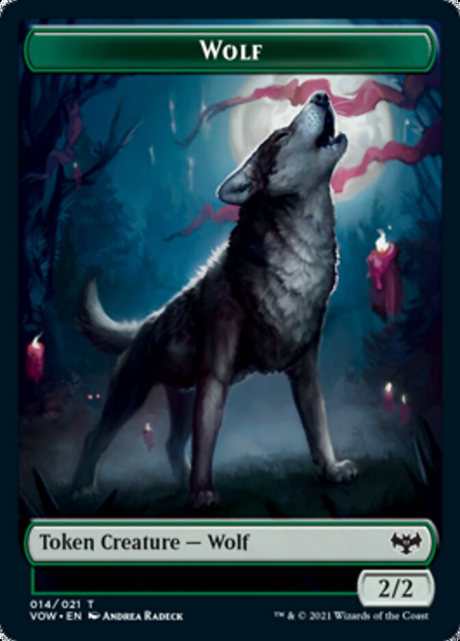 Zombie (008) // Wolf (014) Double-sided Token [Innistrad: Crimson Vow Tokens] | Devastation Store