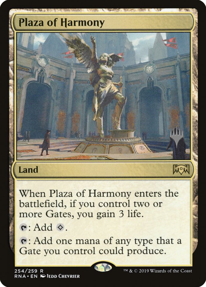 Plaza of Harmony (Promo Pack) [Ravnica Allegiance Promos] | Devastation Store