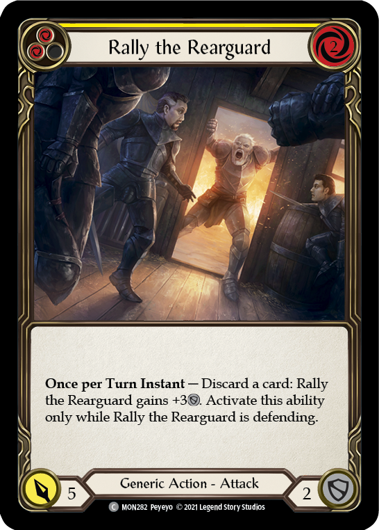 Rally the Rearguard (Yellow) (Rainbow Foil) [MON282-RF] 1st Edition Rainbow Foil - Devastation Store | Devastation Store