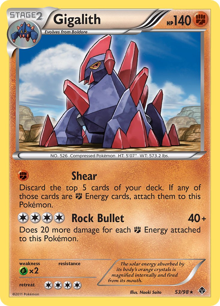 Gigalith (53/98) (Cracked Ice Holo) (Blister Exclusive) [Black & White: Emerging Powers] | Devastation Store