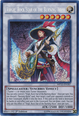 Virgil, Rock Star of the Burning Abyss [MP15-EN187] Secret Rare | Devastation Store