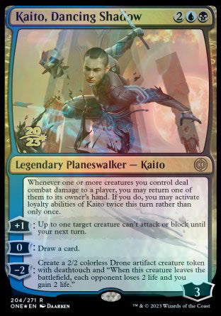 Kaito, Dancing Shadow [Phyrexia: All Will Be One Prerelease Promos] | Devastation Store