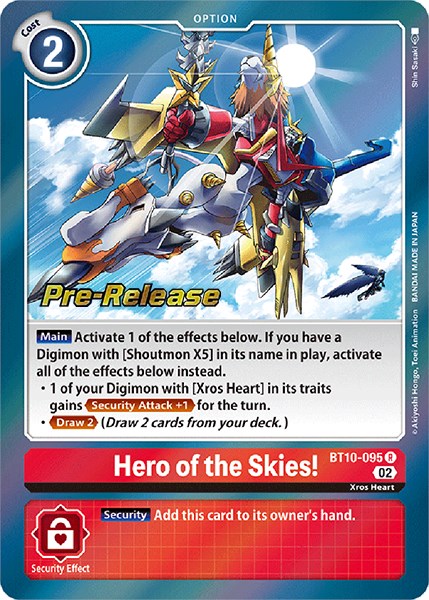 Hero of the Skies! [BT10-095] [Xros Encounter Pre-Release Cards] | Devastation Store