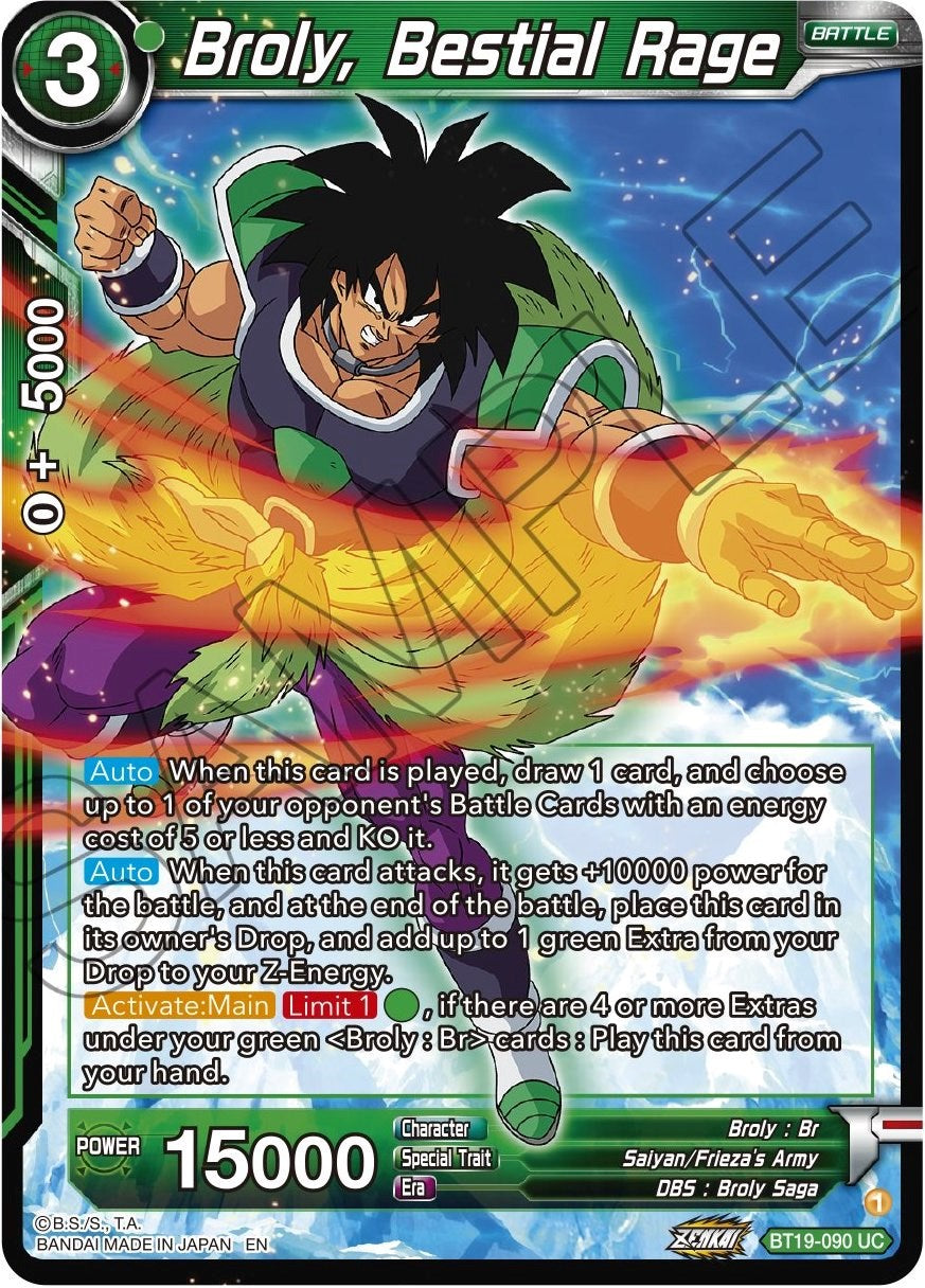 Broly, Bestial Rage (BT19-090) [Fighter's Ambition] | Devastation Store