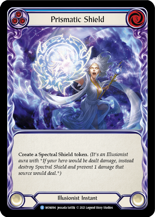 Prismatic Shield (Blue) (Rainbow Foil) [MON094-RF] 1st Edition Rainbow Foil - Devastation Store | Devastation Store