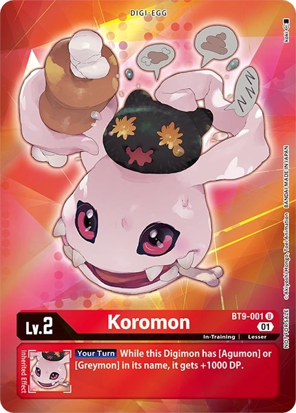 Koromon [BT9-001] (Alternative Art - Box Topper) [X Record] | Devastation Store