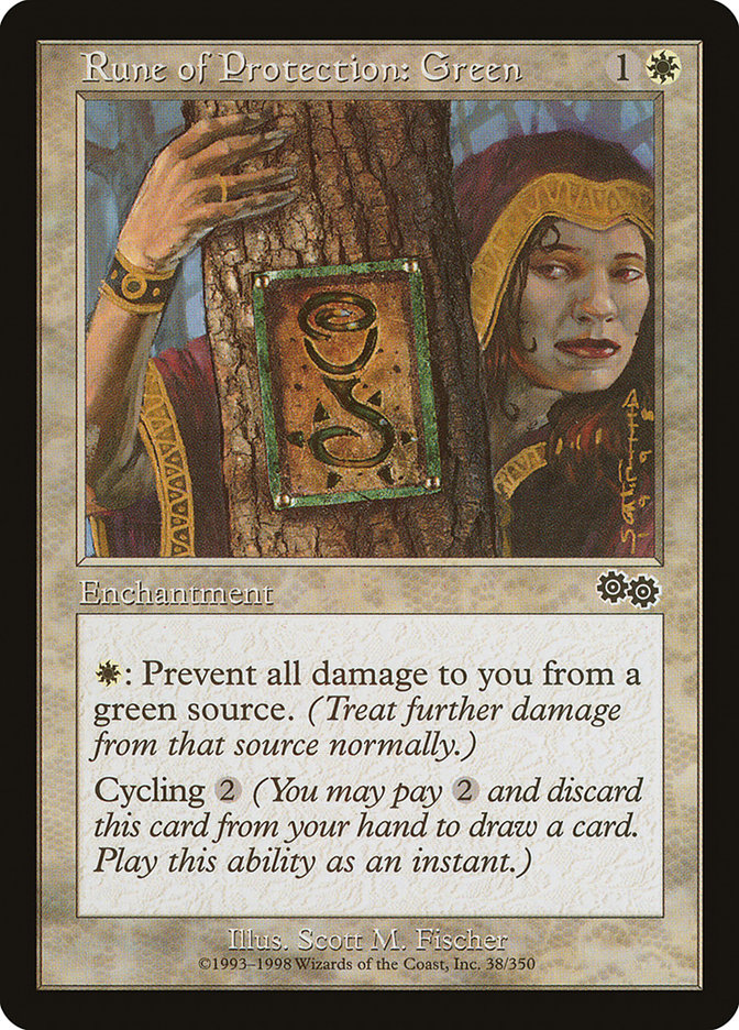 Rune of Protection: Green [Urza's Saga] | Devastation Store