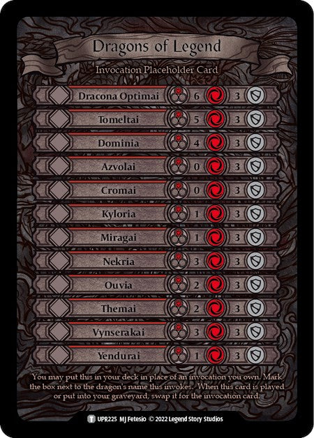 Dragons of Legend Invocation Placeholder Card [UPR225] (Uprising) | Devastation Store