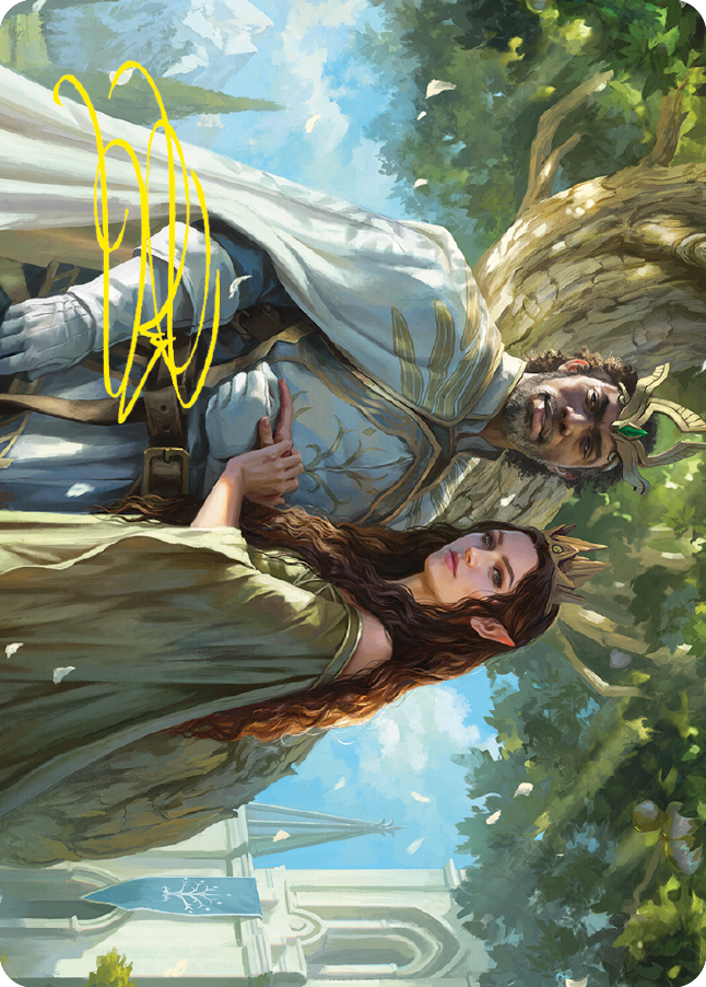 Aragorn and Arwen, Wed Art Card (Gold-Stamped Signature) [The Lord of the Rings: Tales of Middle-earth Art Series] | Devastation Store