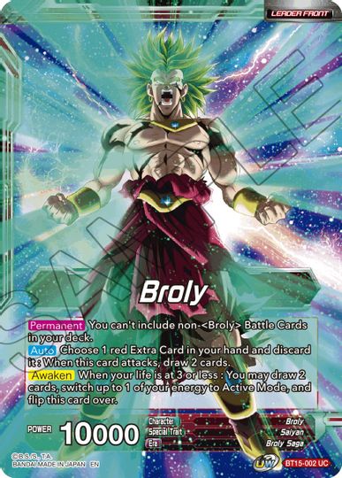 Broly // SS Broly, Demon's Second Coming (BT15-002) [Saiyan Showdown Prerelease Promos] | Devastation Store