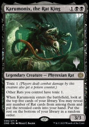 Karumonix, the Rat King (Promo Pack) [Phyrexia: All Will Be One Promos] | Devastation Store