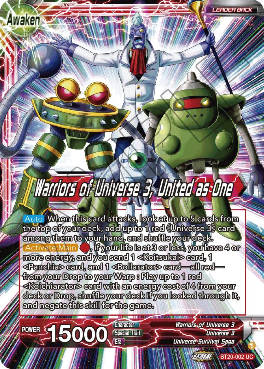 Paparoni // Warriors of Universe 3, United as One (BT20-002) [Power Absorbed] | Devastation Store
