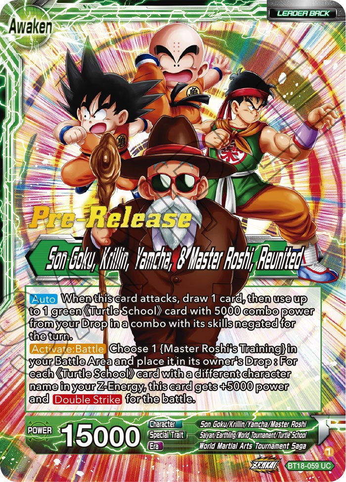 Master Roshi // Son Goku, Krillin, Yamcha, & Master Roshi, Reunited (BT18-059) [Dawn of the Z-Legends Prerelease Promos] | Devastation Store