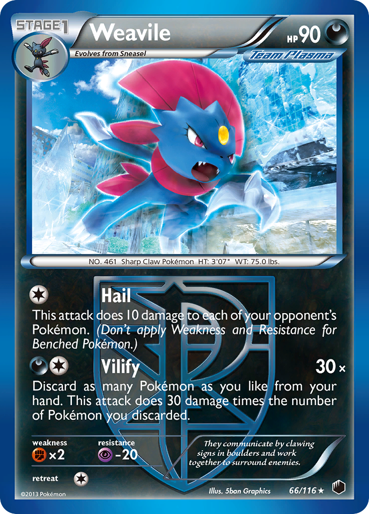 Weavile (66/116) [Black & White: Plasma Freeze] | Devastation Store