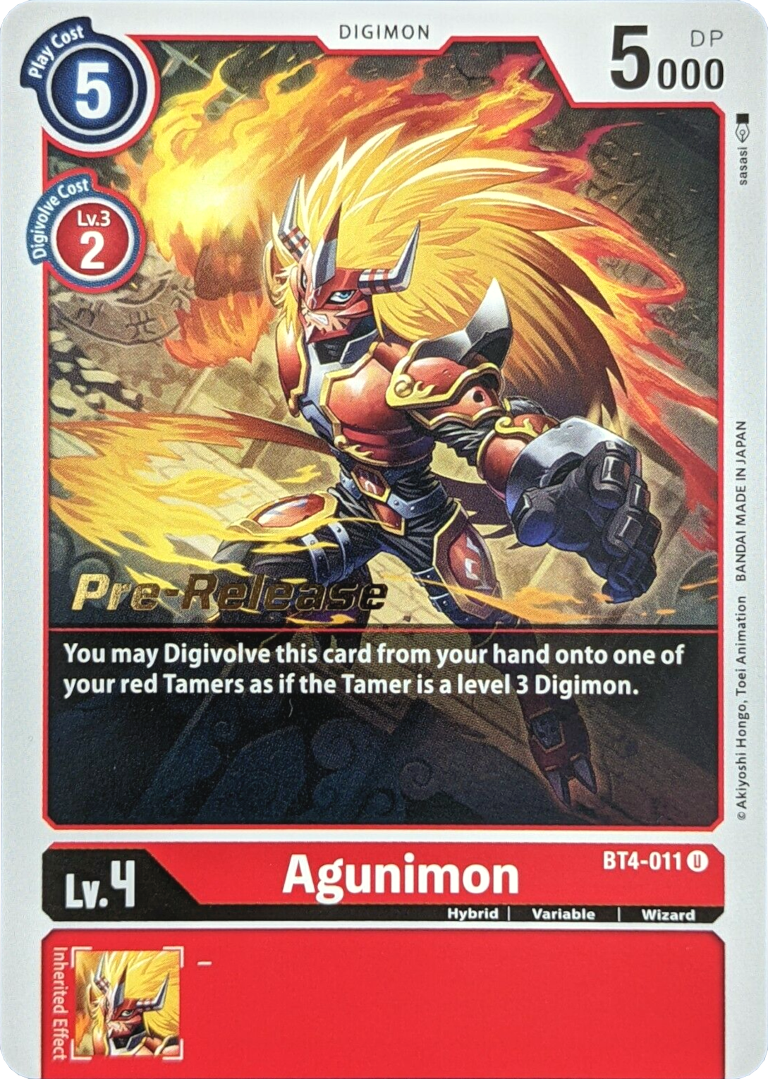 Agunimon [BT4-011] [Great Legend Pre-Release Promos] | Devastation Store