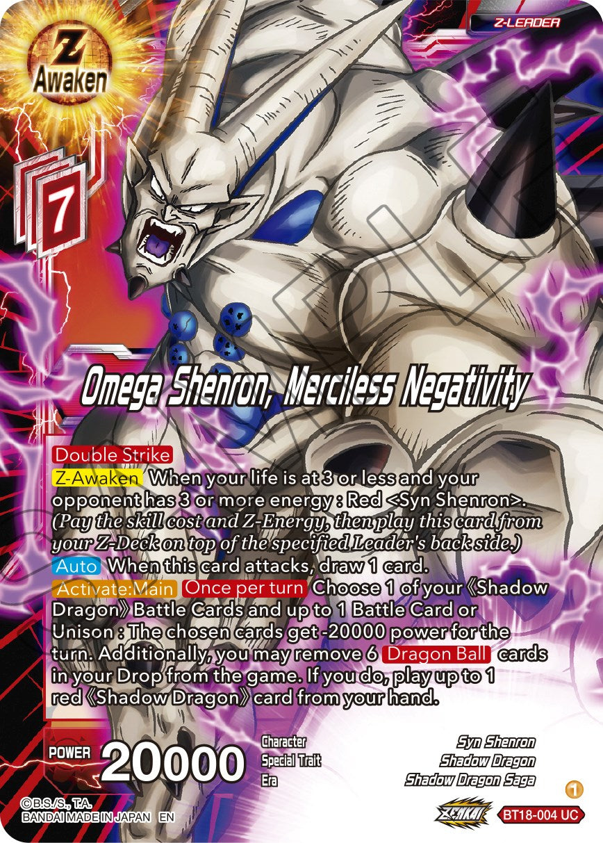 Omega Shenron, Merciless Negativity (BT18-004) [Dawn of the Z-Legends] | Devastation Store