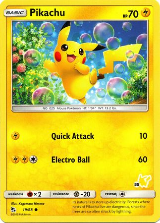 Pikachu (19/68) (Pikachu Stamp #55) [Battle Academy 2020] | Devastation Store
