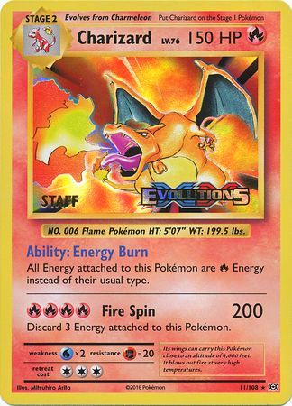 Charizard (11/108) (XY Evolutions Staff Prerelease) [XY: Black Star Promos] | Devastation Store