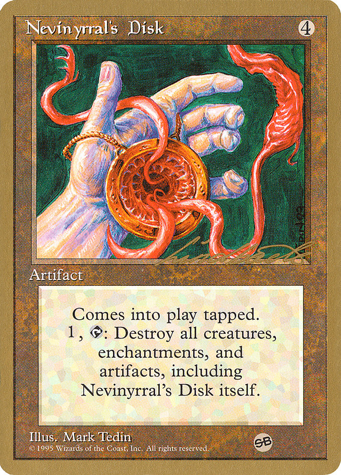 Nevinyrral's Disk (Leon Lindback) (SB) [Pro Tour Collector Set] | Devastation Store