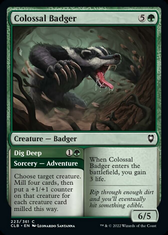 Colossal Badger // Dig Deep [Commander Legends: Battle for Baldur's Gate] | Devastation Store