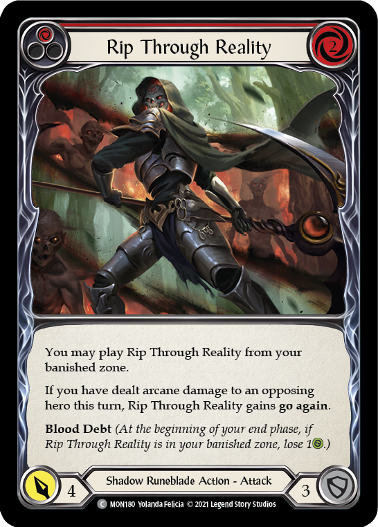 Rip Through Reality (Red) (Rainbow Foil) [MON180-RF] 1st Edition Rainbow Foil - Devastation Store | Devastation Store