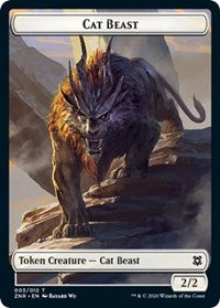 Cat Beast // Construct Double-sided Token [Zendikar Rising Tokens] | Devastation Store