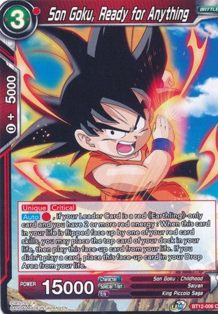 Son Goku, Ready for Anything [BT12-006] | Devastation Store