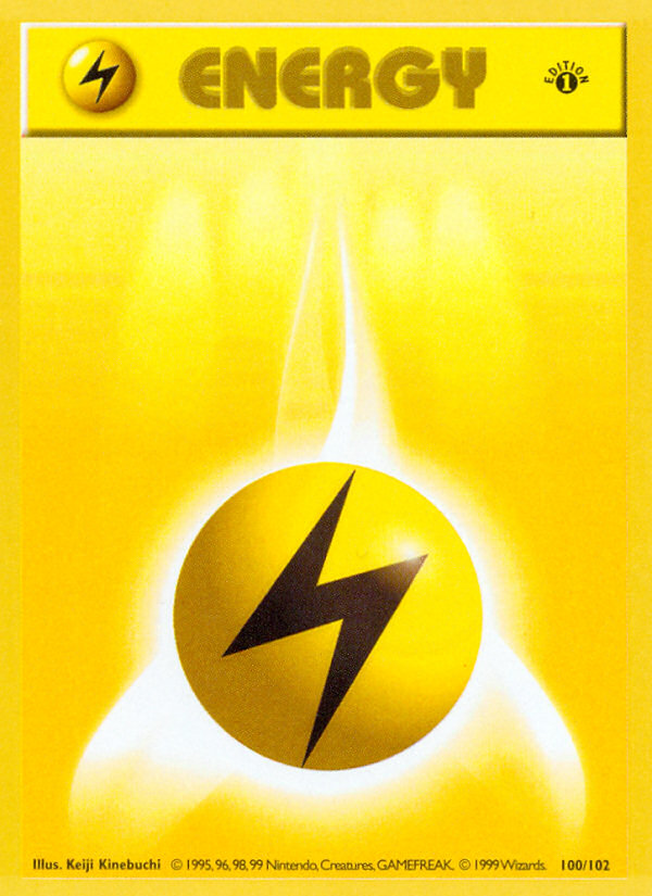 Lightning Energy (100/102) (Shadowless) [Base Set 1st Edition] | Devastation Store