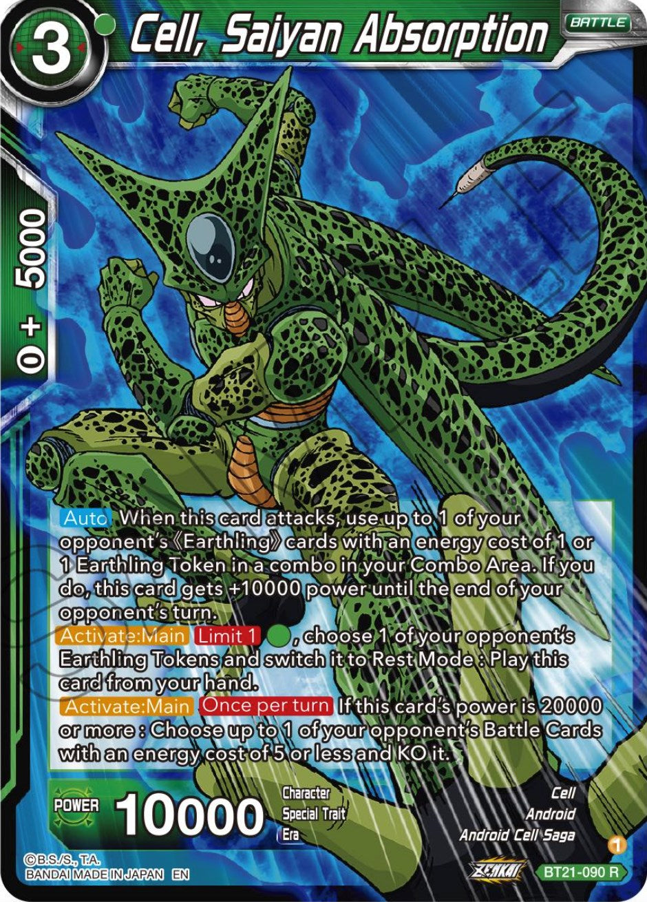 Cell, Saiyan Absorption (BT21-090) [Wild Resurgence] | Devastation Store