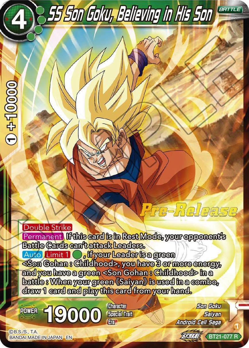 SS Son Goku, Believing in His Son (BT21-077) [Wild Resurgence Pre-Release Cards] | Devastation Store