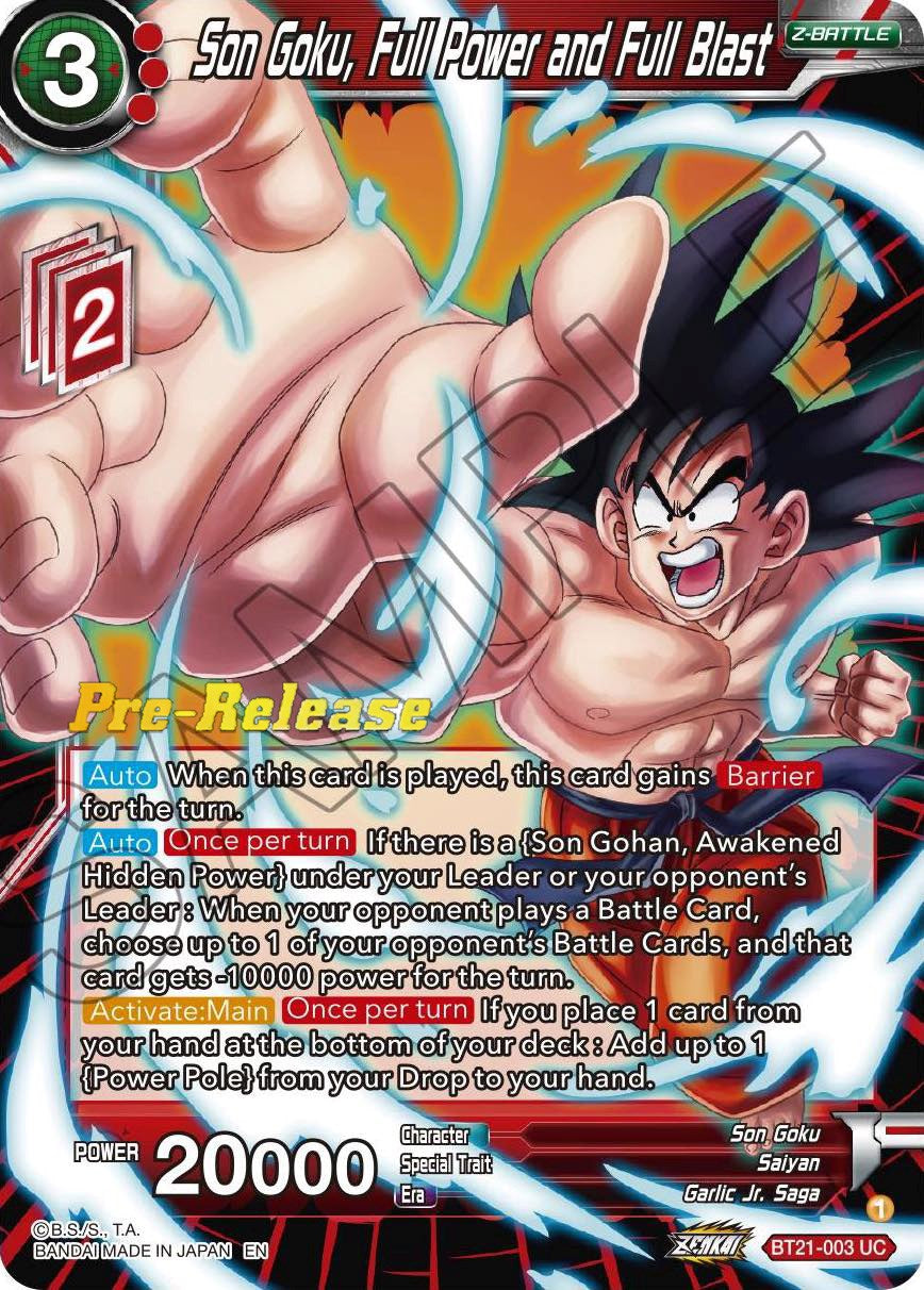Son Goku, Full Power and Full Blast (BT21-003) [Wild Resurgence Pre-Release Cards] | Devastation Store