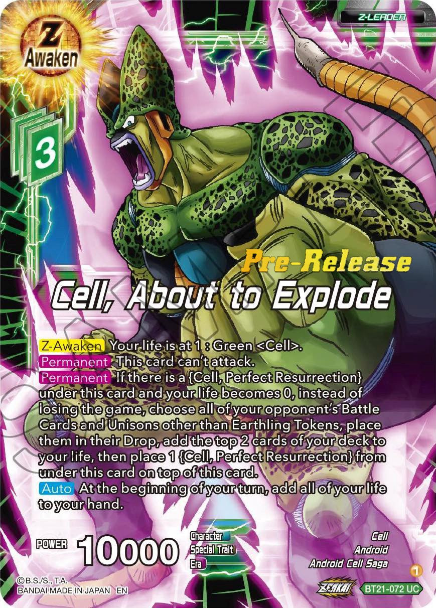 Cell, About to Explode (BT21-072) [Wild Resurgence Pre-Release Cards] | Devastation Store