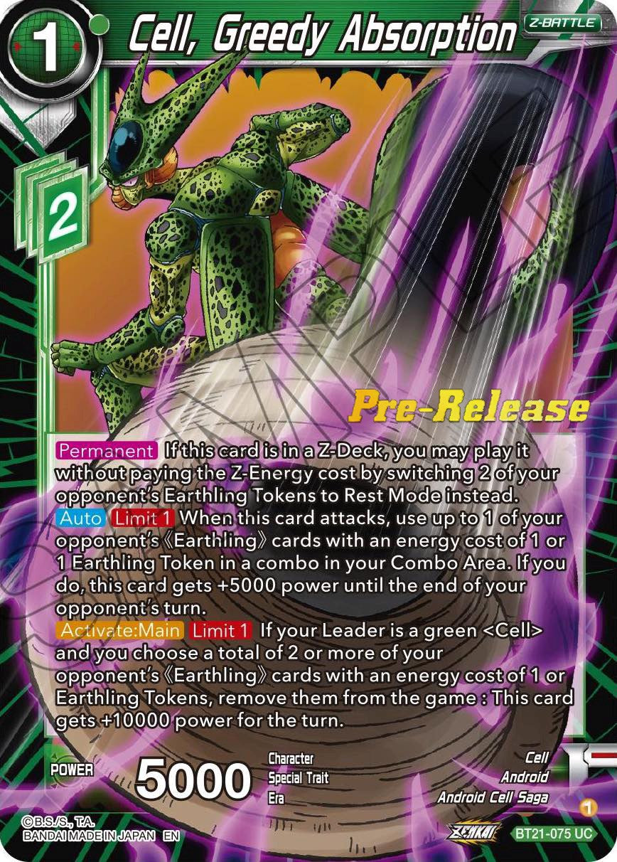 Cell, Greedy Absorption (BT21-075) [Wild Resurgence Pre-Release Cards] | Devastation Store