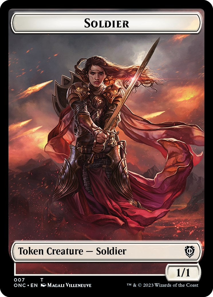 Soldier (007) // Angel Double-Sided Token [Phyrexia: All Will Be One Commander Tokens] | Devastation Store