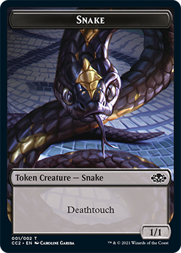 Snake // Zombie Double-sided Token [Commander Collection: Black Tokens] | Devastation Store