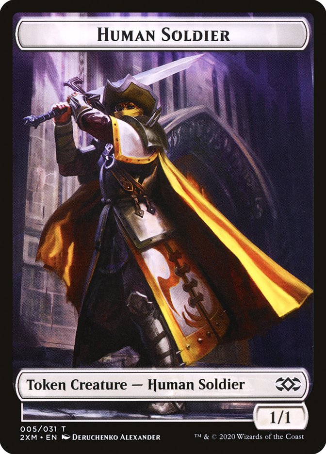 Human Soldier [Double Masters Tokens] | Devastation Store