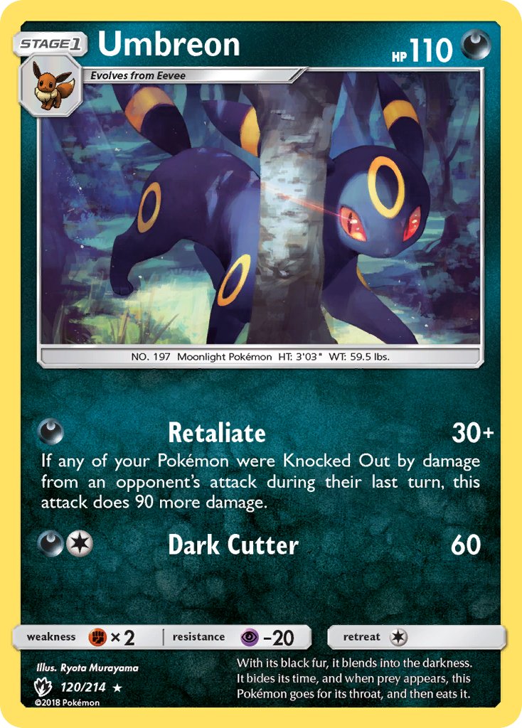 Umbreon (120/214) (Cosmos Holo) (Blister Exclusive) [Sun & Moon: Lost Thunder] | Devastation Store