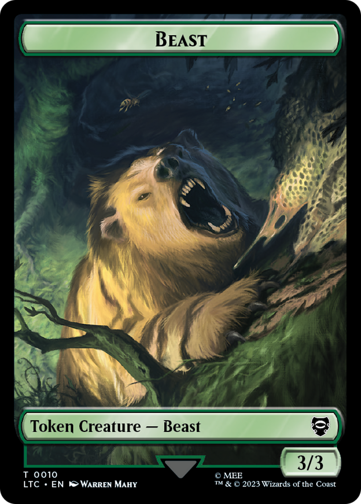 Beast // Treefolk Double Sided Token [The Lord of the Rings: Tales of Middle-Earth Commander Tokens] | Devastation Store