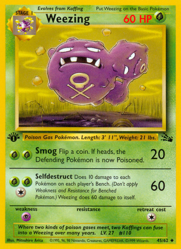 Weezing (45/62) [Fossil 1st Edition] | Devastation Store
