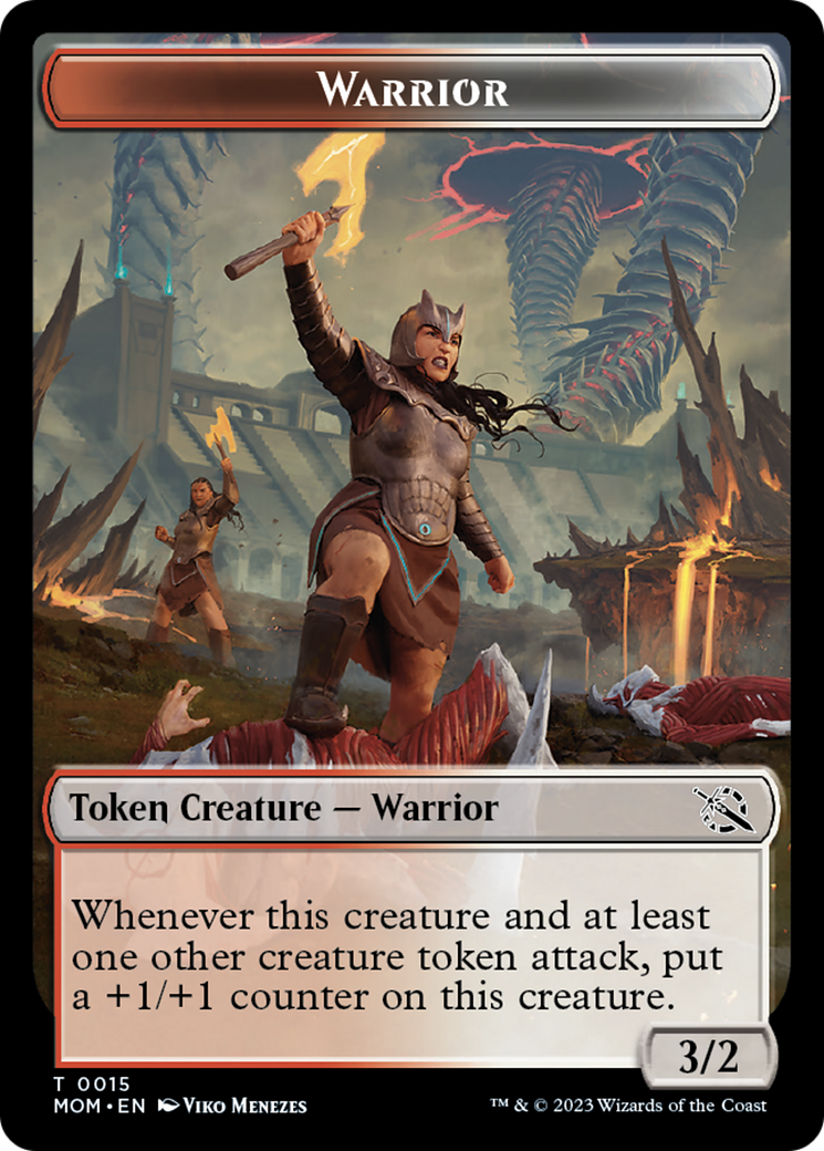 Warrior // Dinosaur Double-Sided Token [March of the Machine Tokens] | Devastation Store