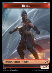 Rebel // Phyrexian Germ Double-Sided Token [Phyrexia: All Will Be One Commander Tokens] | Devastation Store