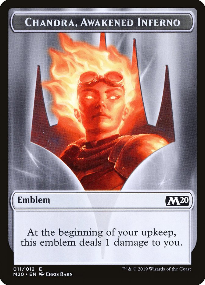 Chandra, Awakened Inferno Emblem [Core Set 2020 Tokens] | Devastation Store