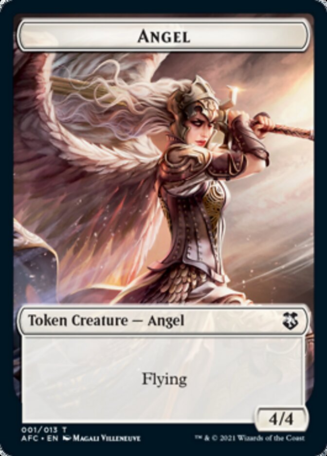 Angel // Saproling Double-sided Token [Dungeons & Dragons: Adventures in the Forgotten Realms Commander Tokens] | Devastation Store