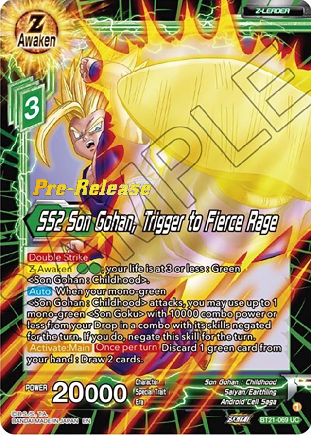 SS2 Son Gohan, Trigger to Fierce Rage (BT21-069) [Wild Resurgence Pre-Release Cards] | Devastation Store