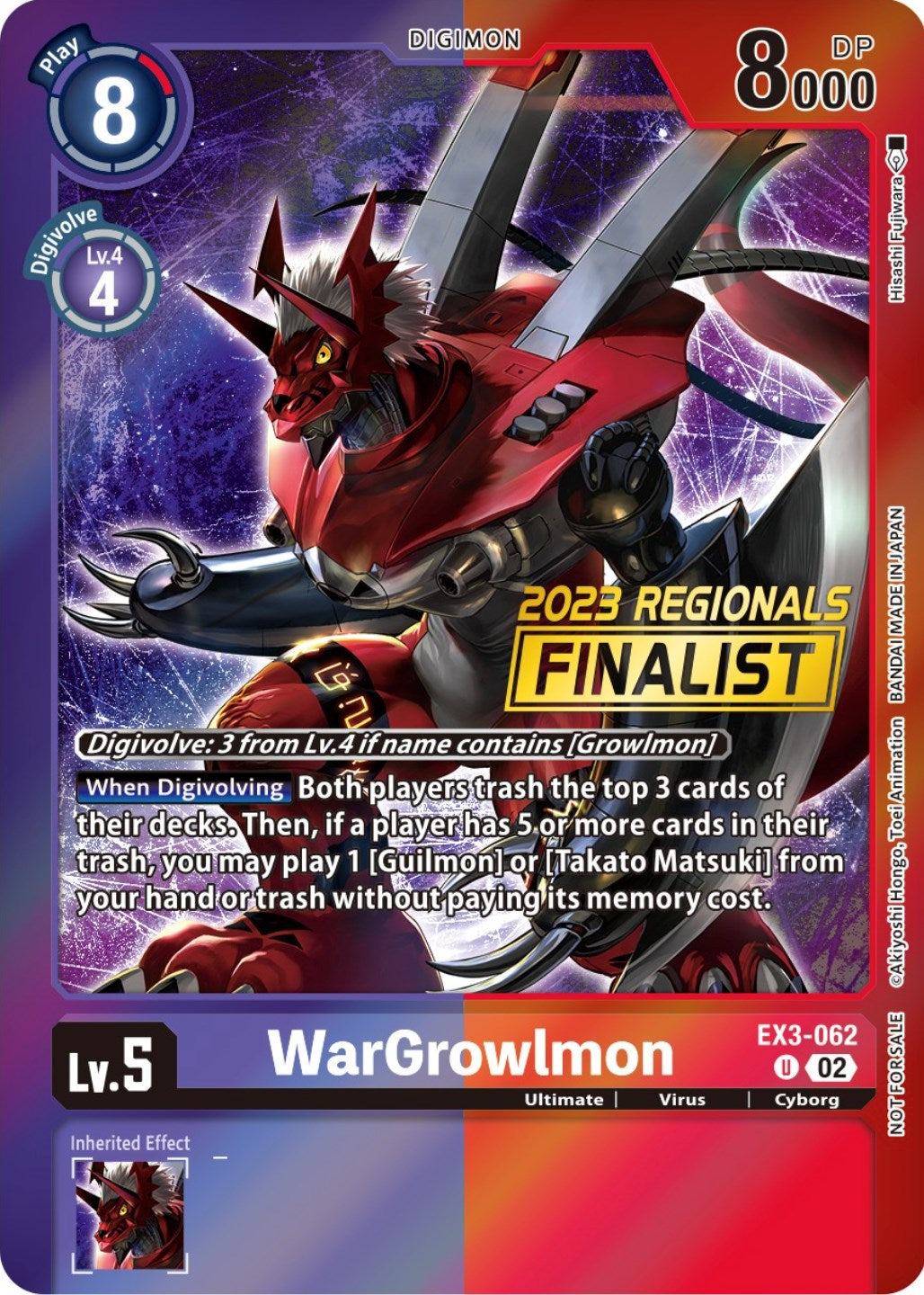 WarGrowlmon [EX3-062] (2023 Regionals Finalist) [Draconic Roar Promos] | Devastation Store